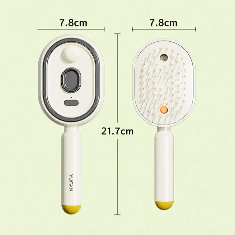 Electric Spray Hair Brush 2-In-1 Misting Hair Brush with Water Spray Reduce Frizz Anti-Static Retractable Steam Massage Comb
