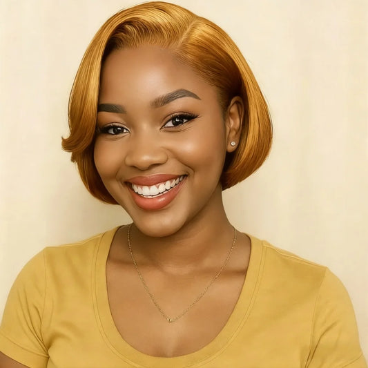 Short Straight Bob Human Hair Wig 13x4 Lace Front Pixie Cut 180% Density Glossy Finish Frontal Wig Natural Look