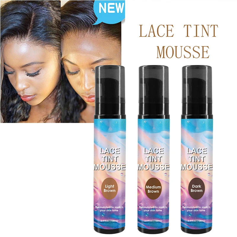 Lace Tint Melting Hair Mousse 100Ml Lace Tint Mousse For Wigs Melts Lace Foam Tint Spray For Invisible Hairline Wig Install Tool