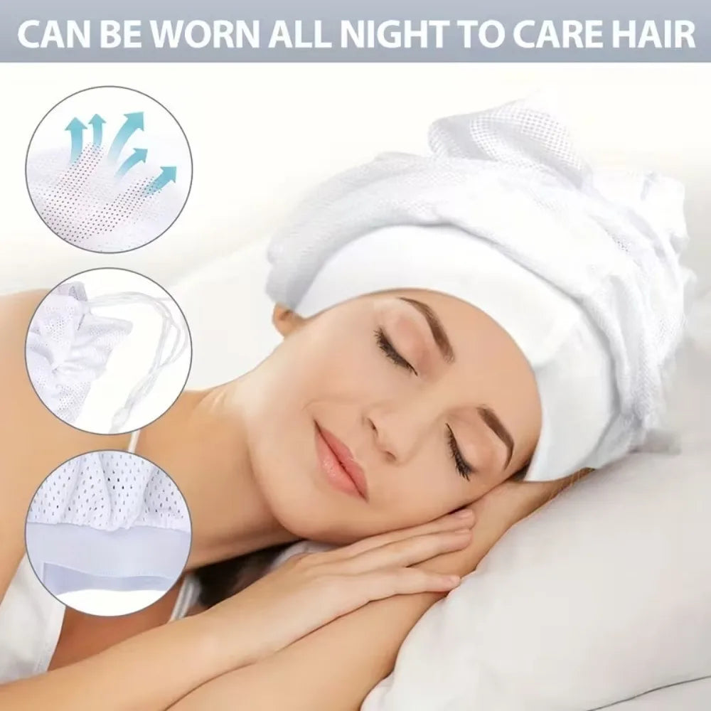 2Pcs Dry Hairs Cap Adjustable Net Plopping Cap Hair Tools for Drying Curly Hairs Mesh Hair Drying Soulta Net Plopping Bonnet