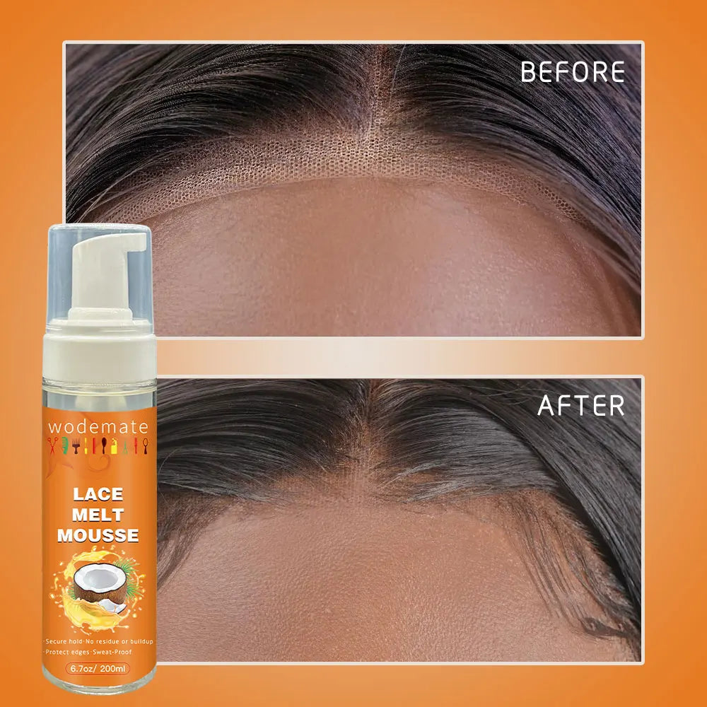 Lace Melting and Holding Spray Glue-Less Hair Adhesive for Wigs Strong Natural Finishing Holding Mousse Spray Front Lace Glue