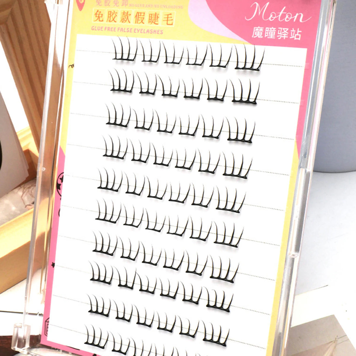 6 Rows Press on Comic Eyelash Clusters No Glue Soft Individual Anime Lashes Individual Lashes Cluster