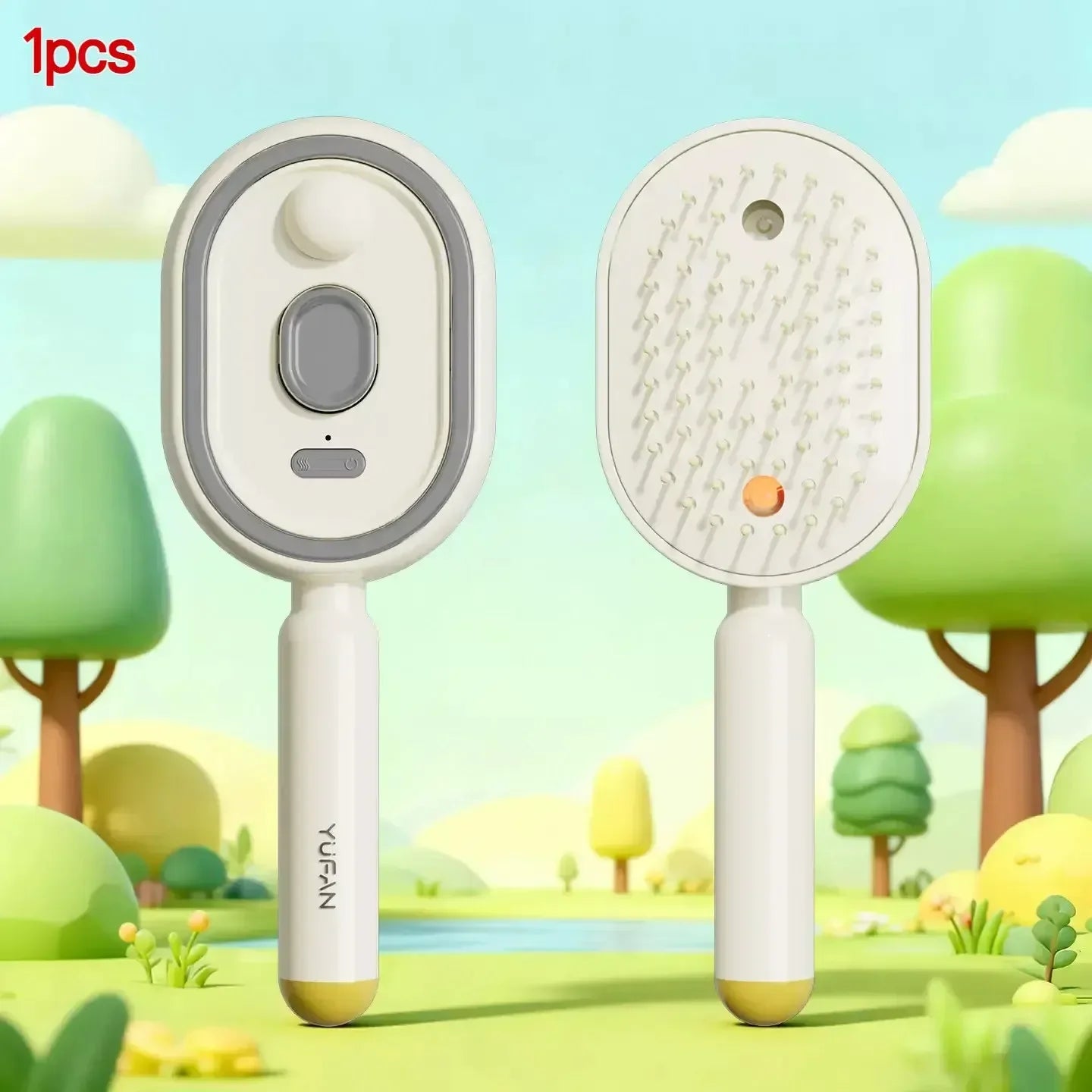 Electric Spray Hair Brush 2-In-1 Misting Hair Brush with Water Spray Reduce Frizz Anti-Static Retractable Steam Massage Comb