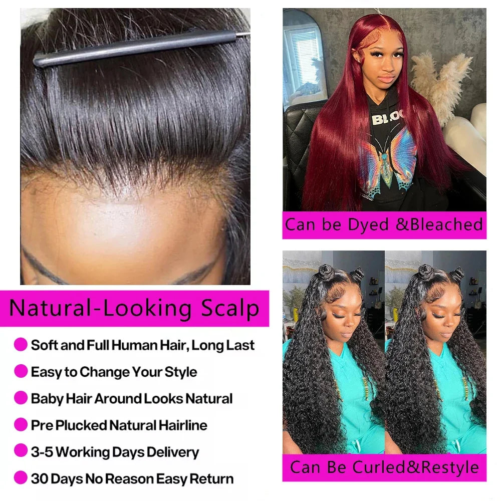 Lace Front  Hair Wigs  Straight Hair Wigs Transparent Brazilian Wigs  Hair For Women Pre Plucked