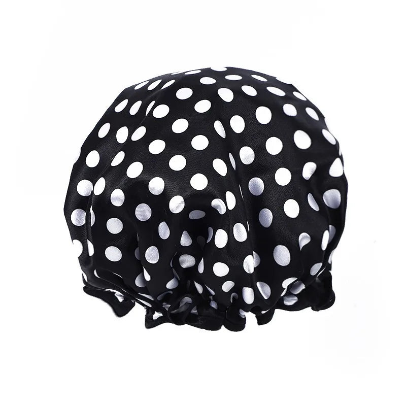 WATERPROOF DOUBLE LAYER SHOWER CAP FOR WOMEN