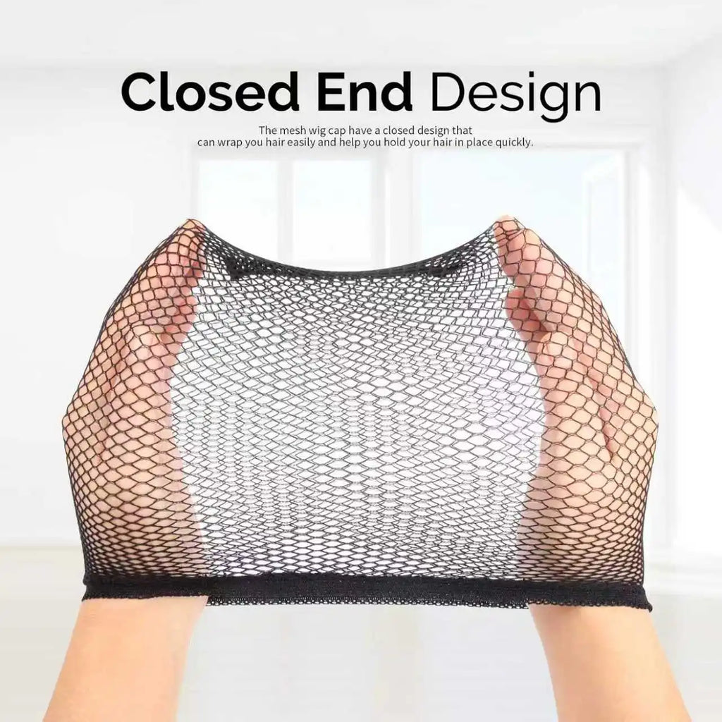 Mesh Wig Cap Stretchable Elastic Black Hair Net Stretch Open Ended Fishnet Wig Net Breathable Mesh Cap for Wig Accessories