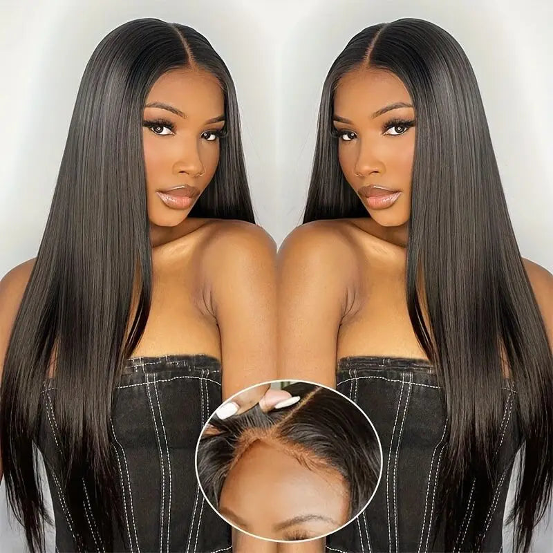 Straight Glueless Wigs Human Hair Ready To Wear 4×4 Pre Cut Human Hair Lace Frontal Wig Pre Plucked Brazilian Human Hair Wigs