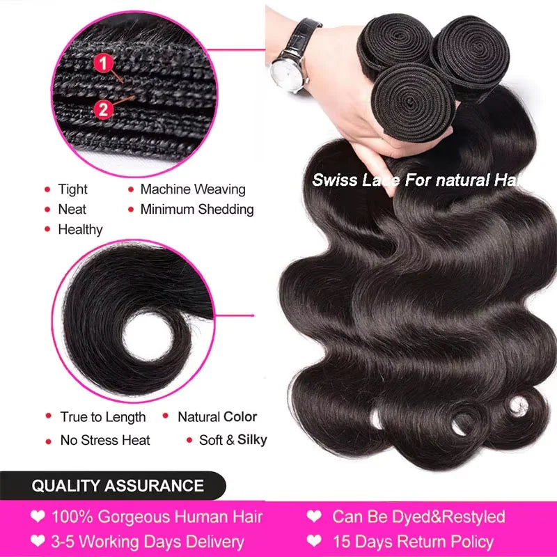 Human Hair 30 32 40 Inch Bundles Human Hair Brazilian 3 4 Water Wave Bundles Body Wave Human Hair Extensions Body Wave Bundles
