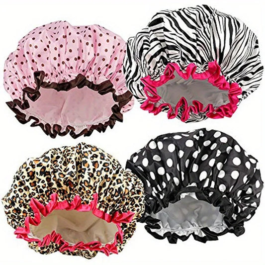 WATERPROOF DOUBLE LAYER SHOWER CAP FOR WOMEN